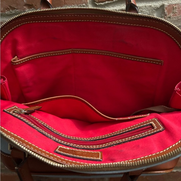 Dooney & Bourke Blue and Brown Satchel - Picture 9 of 11